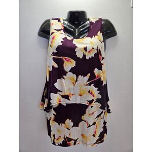 NEW WITH TAG Juicy Couture Jr X-Large Floral Double‎ Layered Top tank